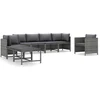 Image de vidaXL - 8-delige - Loungeset - met - kussens - poly - rattan - grijs