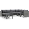 Image de vidaXL - 8-delige - Loungeset - met - kussens - poly - rattan - grijs