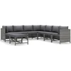 Image de vidaXL - 9-delige - Loungeset - met - kussens - poly - rattan - grijs