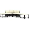 Image de vidaXL - 6-delige - Loungeset - met - kussens - poly - rattan - zwart