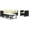 Image de vidaXL - 6-delige - Loungeset - met - kussens - poly - rattan - zwart