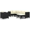 Image de vidaXL - 7-delige - Loungeset - met - kussens - poly - rattan - zwart