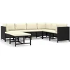 Image de vidaXL - 8-delige - Loungeset - met - kussens - poly - rattan - zwart