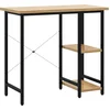 Image de vidaXL - Computerbureau - 80x40x72 - cm - MDF - metaal - zwart - lichteikenkleurig