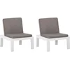 Image de vidaXL - Loungestoelen - 2 - st - met - kussens - kunststof - wit