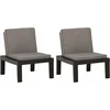 Image de vidaXL - Loungestoelen - 2 - st - met - kussens - kunststof - grijs