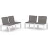 Image de vidaXL - Loungebanken - 2 - st - met - kussens - kunststof - wit