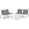 Image de vidaXL - 3-delige - Loungeset - met - kussens - kunststof - wit