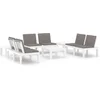 Image de vidaXL - 6-delige - Loungeset - met - kussens - kunststof - wit
