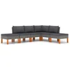 Image de vidaXL - 6-delige - Loungeset - met - kussens - poly - rattan - grijs