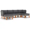 Image de vidaXL - 6-delige - Loungeset - met - kussens - poly - rattan - grijs