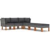 Image de vidaXL - 6-delige - Loungeset - met - kussens - poly - rattan - grijs