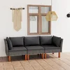 Image de vidaXL - Tuinbank - 3-zits - met - kussens - poly - rattan - zwart
