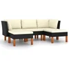 Image de vidaXL - 5-delige - Loungeset - met - kussens - poly - rattan - zwart