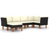 Image de vidaXL - 6-delige - Loungeset - met - kussens - poly - rattan - zwart