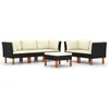 Image de vidaXL - 6-delige - Loungeset - met - kussens - poly - rattan - zwart
