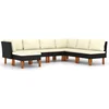 Image de vidaXL - 7-delige - Loungeset - met - kussens - poly - rattan - zwart