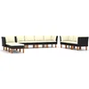 Image de vidaXL - 10-delige - Loungeset - met - kussens - poly - rattan - zwart