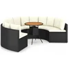 Image de vidaXL - 7-delige - Loungeset - met - kussens - poly - rattan - zwart