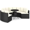 Image de vidaXL - 7-delige - Loungeset - met - kussens - poly - rattan - zwart