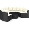 Image de vidaXL - 7-delige - Loungeset - met - kussens - poly - rattan - zwart