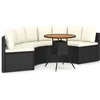 Image de vidaXL - 5-delige - Loungeset - met - kussens - poly - rattan - zwart
