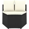 Image de vidaXL - 5-delige - Loungeset - met - kussens - poly - rattan - zwart