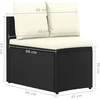 Image de vidaXL - 5-delige - Loungeset - met - kussens - poly - rattan - zwart