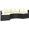 Image de vidaXL - 4-delige - Loungeset - met - kussens - poly - rattan - zwart