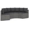 Image de vidaXL - 4-delige - Loungeset - met - kussens - poly - rattan - grijs