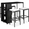 Image de vidaXL - 5-delige - Tuinbarset - met - kussens - poly - rattan - zwart