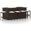 Image de vidaXL - 8-delige - Tuinbarset - met - kussens - poly - rattan - bruin