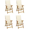 Image de vidaXL - Tuinstoelen - 4 - st - verstelbaar - met - kussens - massief - acaciahout