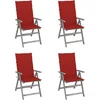 Image de vidaXL - Tuinstoelen - 4 - st - verstelbaar - met - kussens - massief - acaciahout