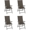 Image de vidaXL - Tuinstoelen - 4 - st - verstelbaar - met - kussens - massief - acaciahout