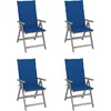 Image de vidaXL - Tuinstoelen - 4 - st - verstelbaar - met - kussens - massief - acaciahout