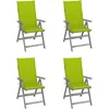 Image de vidaXL - Tuinstoelen - 4 - st - verstelbaar - met - kussens - massief - acaciahout
