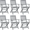 Image de vidaXL - Tuinstoelen - 6 - st - inklapbaar - met - kussens - massief - acaciahout