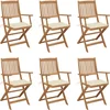 Image de vidaXL - Tuinstoelen - 6 - st - inklapbaar - met - kussens - massief - acaciahout