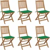 Image de vidaXL - Tuinstoelen - 6 - st - inklapbaar - met - kussens - massief - acaciahout