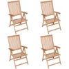 Image de vidaXL - Tuinstoelen - 4 - st - verstelbaar - massief - teakhout