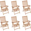 Image de vidaXL - Tuinstoelen - 6 - st - verstelbaar - massief - teakhout