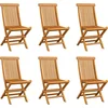 Image de vidaXL - Tuinstoelen - 6 - st - inklapbaar - massief - teakhout