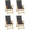 Image de vidaXL - Tuinstoelen - 4 - st - met - antracietkleurige - kussens - massief - teakhout