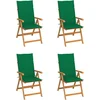 Image de vidaXL - Tuinstoelen - 4 - st - met - groene - kussens - massief - teakhout