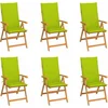 Image de vidaXL - Tuinstoelen - 6 - st - met - heldergroene - kussens - massief - teakhout
