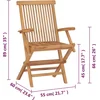 Image de vidaXL - Tuinstoelen - 4 - st - met - rode - kussens - massief - teakhout