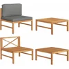 Image de vidaXL - 2-delige - Loungeset - met - donkergrijze - kussens - teakhout
