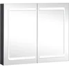 Image de vidaXL - Badkamerkast - met - spiegel - en - LED - 80x12,2x68 - cm