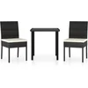 Image de vidaXL - 3-delige - Tuinset - poly - rattan - zwart